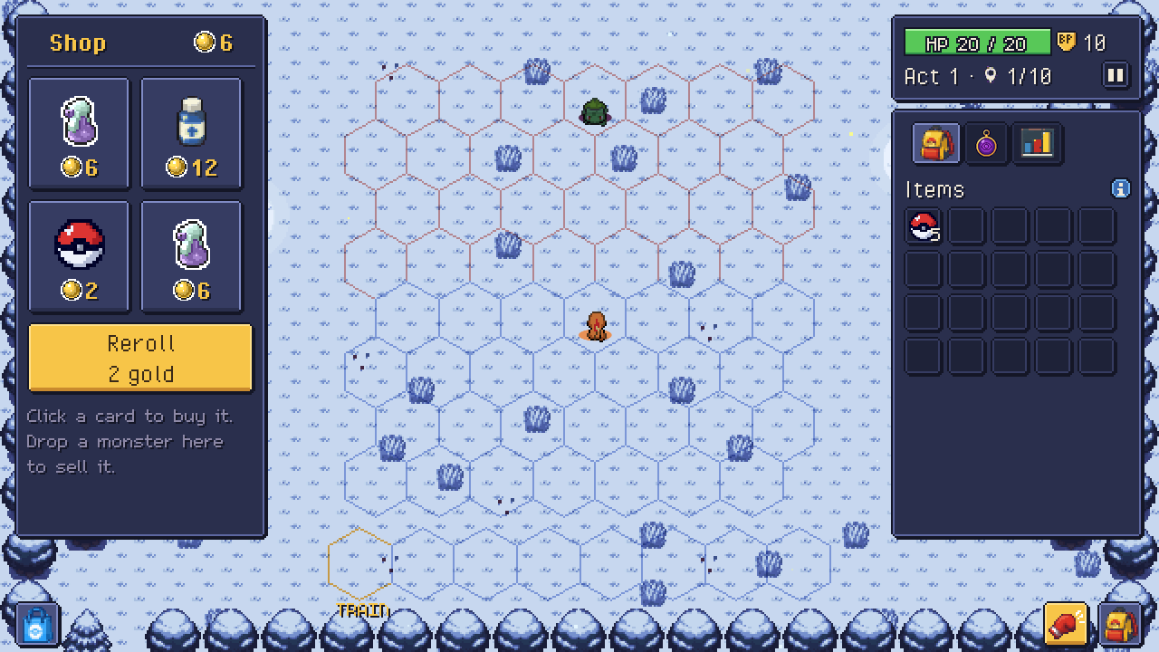 Placing Pokémon on the hex board before a fight